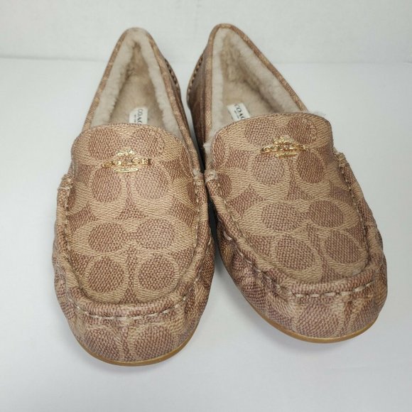 coach fur loafers